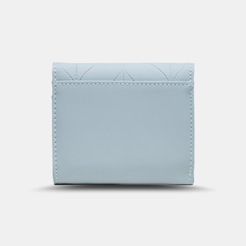 Dame Trefoldet Kort Tegnebog Bladlinje Design Enkel Foldning Penge Klip Multi-kort Slot Kortholder