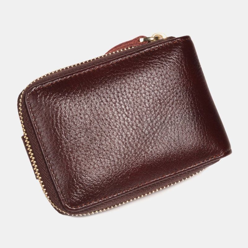 Herre Ægte Læder Anti-tyveri Multi-slot Håndbåren Pung Card Wallet
