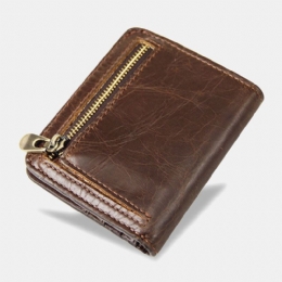 Herre Ægte Læder Multi-card Slot Retro Casual Kort Id Punge Kort Etui Penge Clip Mønt Pung Pung