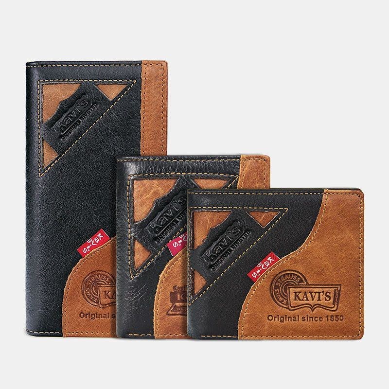 Herre Ægte Læder Retro Mode Multi-slot Læder Clutch Pung Kortholder Pung
