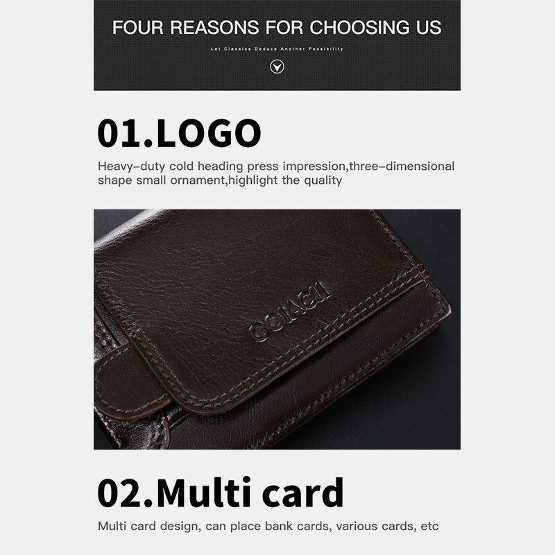 Herre Ægte Læder Vintage Multi-card Slots Anti-tyveri Kort Money Clip Card Holder Pung Møntpung