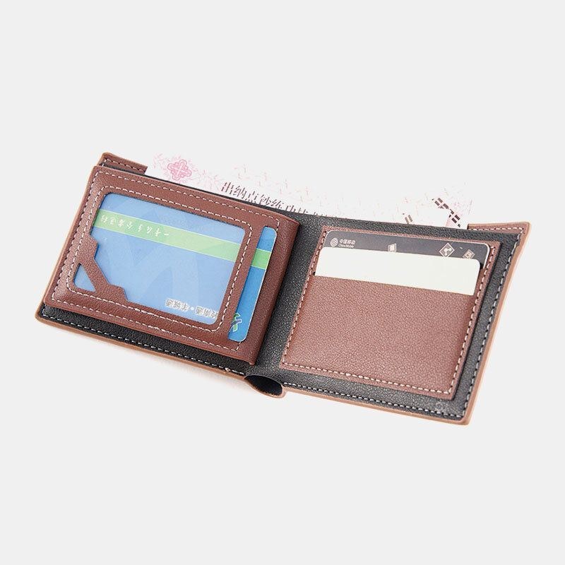 Herre Bifold Kort Antimagnetisk Pung Vintage Multi-card Slots Kortholder Pengeclips