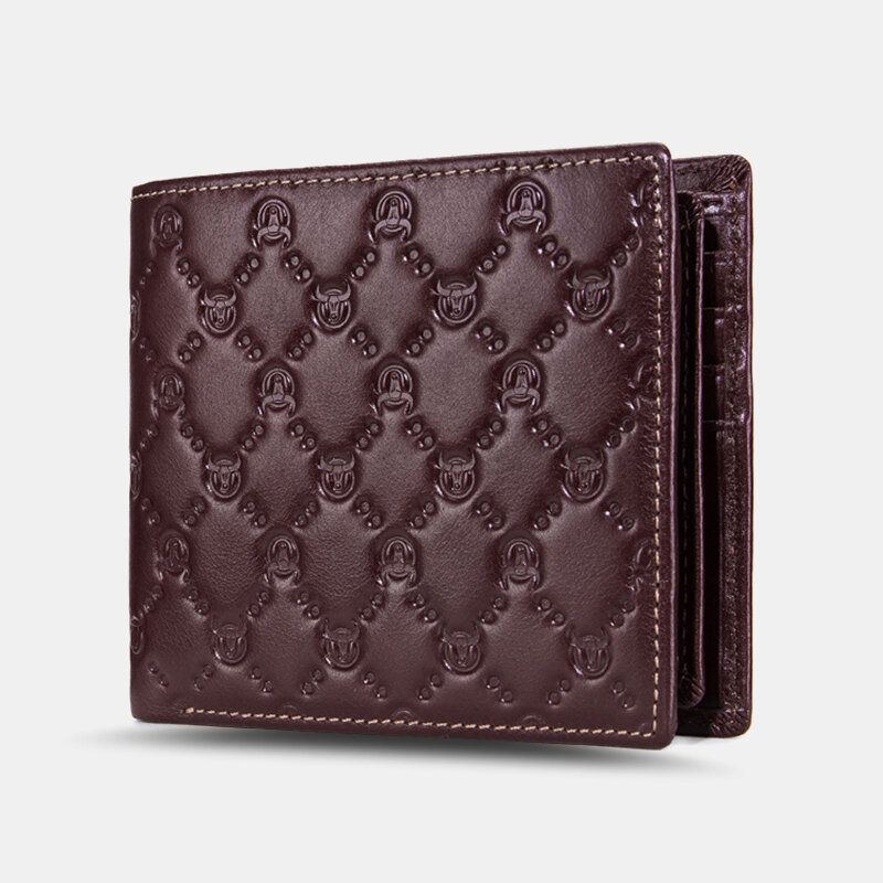 Herre Bifold Tegnebøger Ægte Læder Tyveribørste Multi-card Slot Kortholder Pengeclips Koskind Tegnebøger