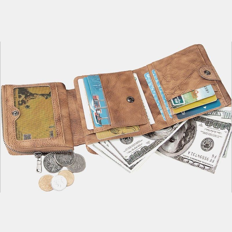 Herre Kohud Trifold Kort Multi-card Slot Card Case Pengeclips Kørekort Tegnebøger