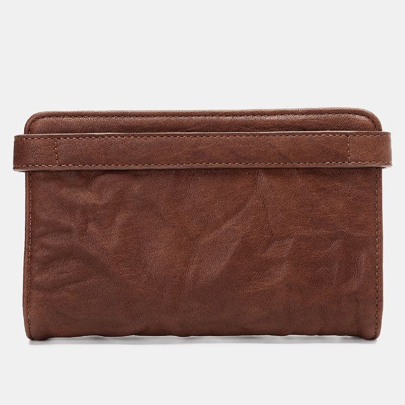 Herre Lang Bifold Vintage Pung Multi-card Slot Kortholder Telefontaske Pung Clutches Taske