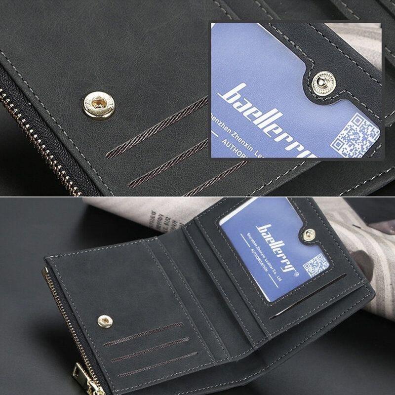 Herre Pu Læder Multi-card Slot Casual Tynd Penge Clip Card Holder Tegnebog