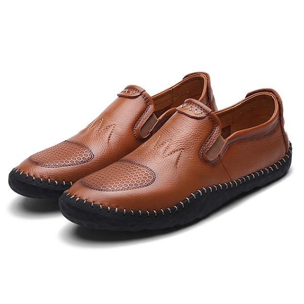 Casual Slip On Outdoor Mænd Oxfords Sko Læder