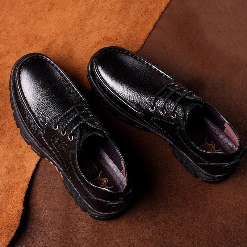 Herre Ægte Læder Blød Indersål Skridsikre Casual Business Oxfords