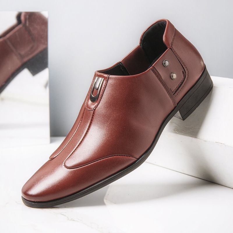Herre Åndbart Spidst Hoved Komfortable Slip-on Business Dress Sko