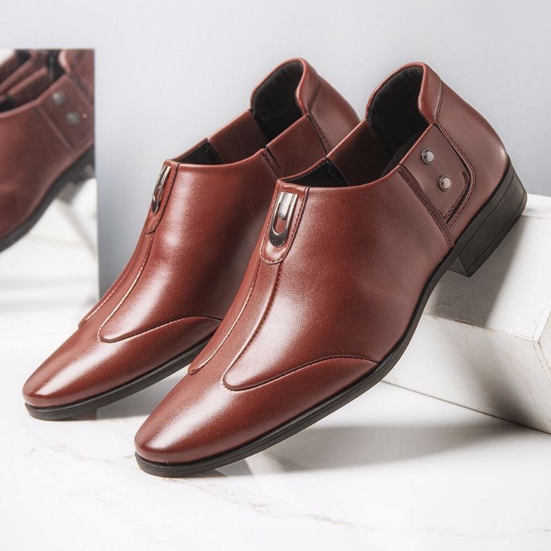 Herre Åndbart Spidst Hoved Komfortable Slip-on Business Dress Sko