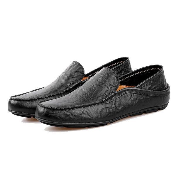 Herre Blødt Læder Formelle Sko Slip On Business Sko Afslappede Køresko