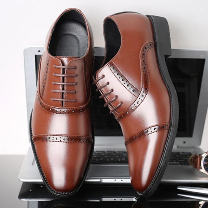 Herre Brogue Udskåret Casual Business Oxfords Dress Sko
