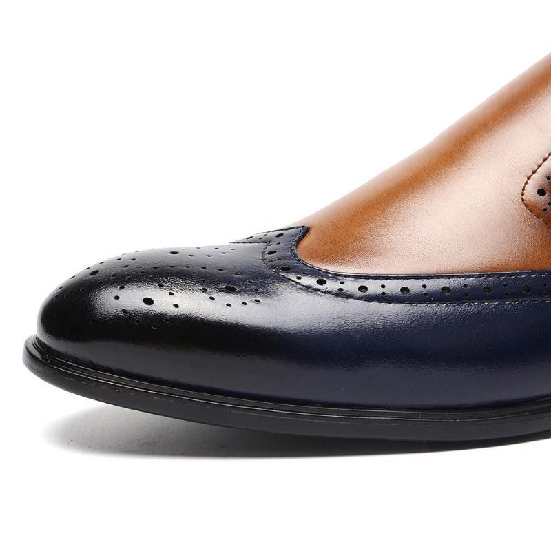Herre Brogue Udskåret Farve Spicing Slip On Business Oxfords