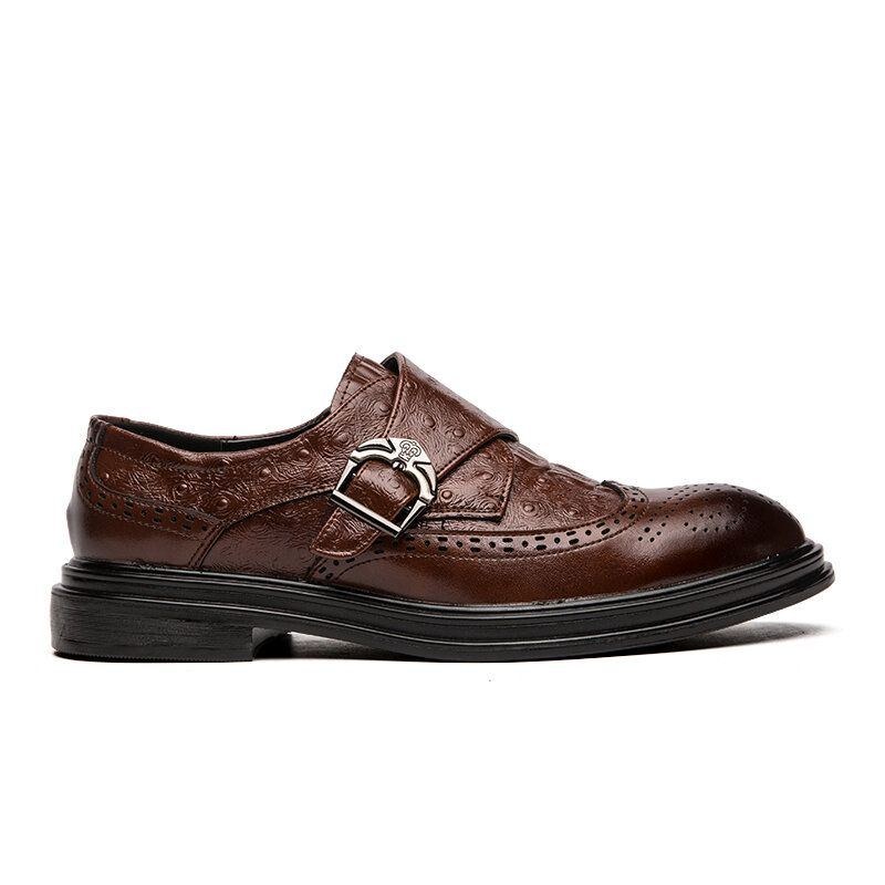 Herre Broguo Retro Metalspænde Komfortabel Bærbar Formel Business Casual Sko