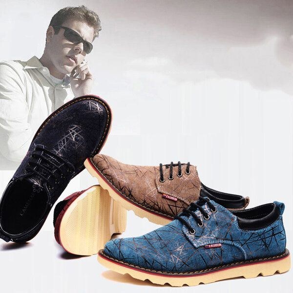 Herre Casual Åndbar Komfortabel Fashion Flat Lace Up Oxfords Sko