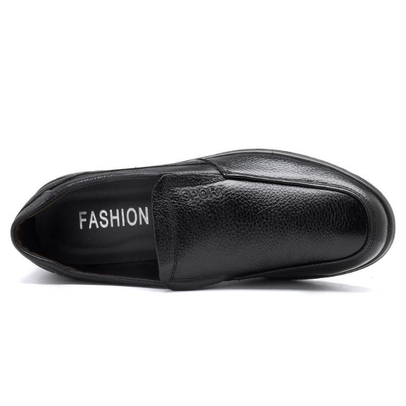 Herre Casual Business Comfy Ægte Læder Slip On Oxfords