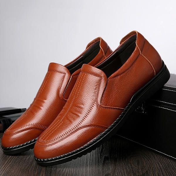 Herre Comfy Ægte Læder Slip On Oxfords