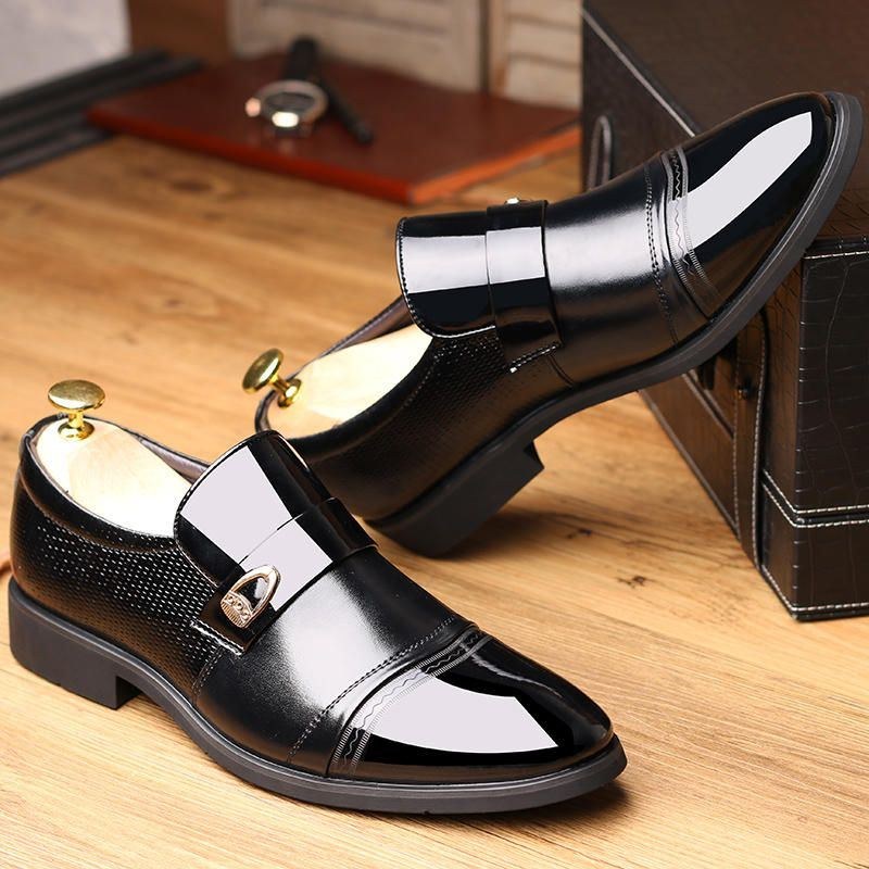 Herre Comfy Læder Cap Toe Slip On Business Formelle Sko