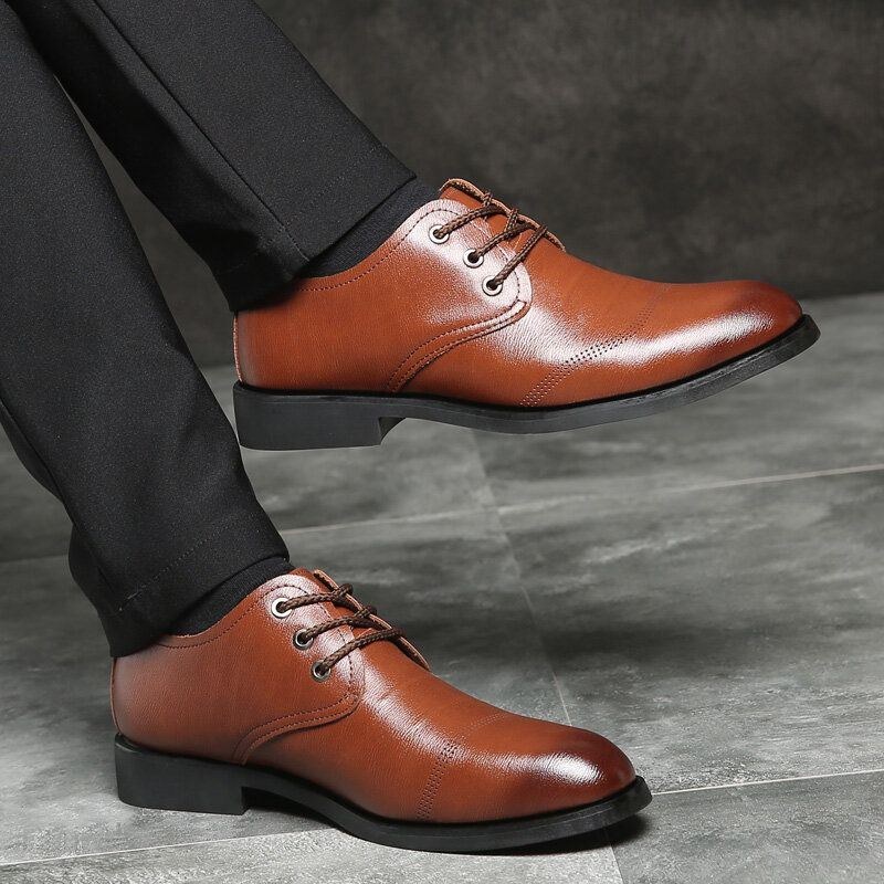 Herre Comfy Microfiber Læder Blød Snøre Business Casual Formelle Sko