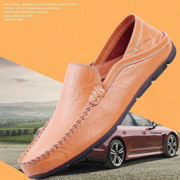 Herre Håndsyning Two Way Soft Walking Casual Læder Flats