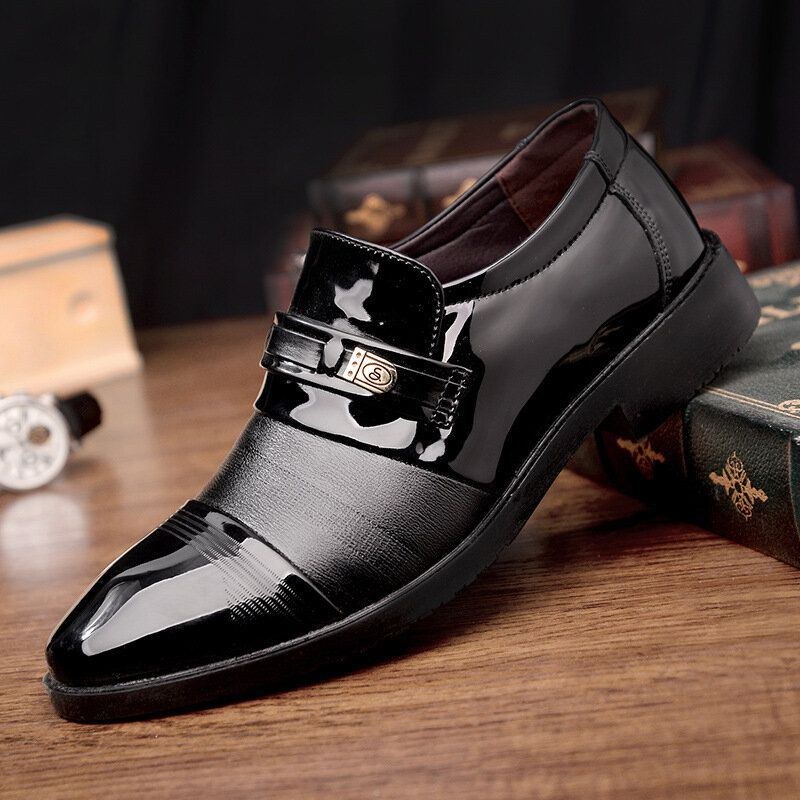 Herre Læder Åndbar Behagelig Blød Sål Pointy Toe Dress Oxford Casual Business Sko