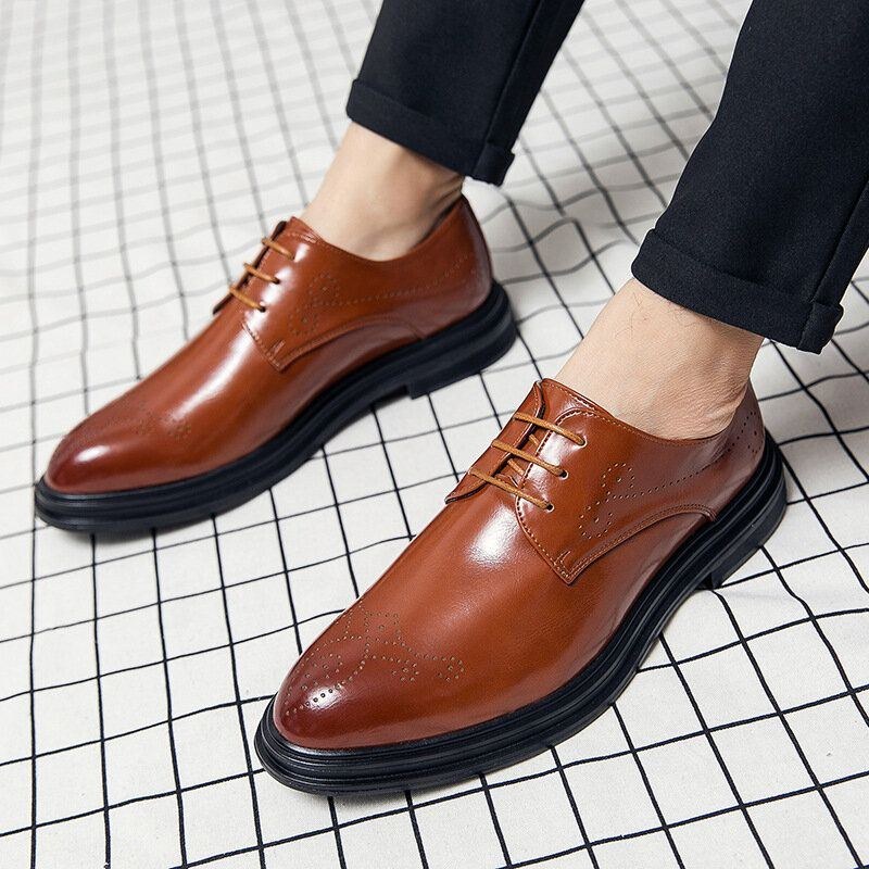 Herre Læder Åndbar Comfy Pointy Toe Vintage Oxford Casual Business Sko