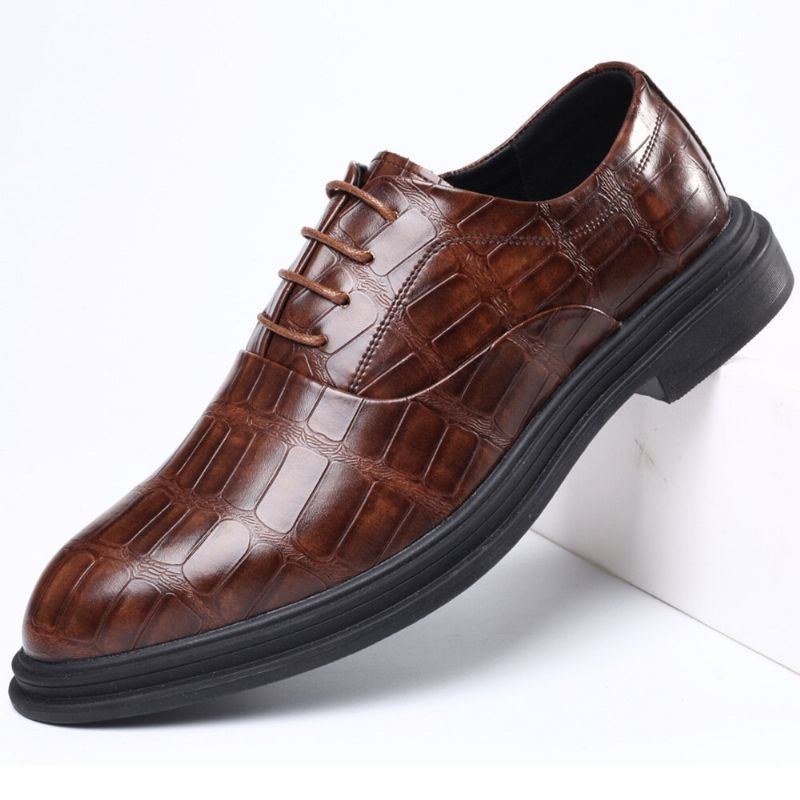 Herre Læder Behagelig Blød Sål Crocodile Grain England Style Casual Business Sko
