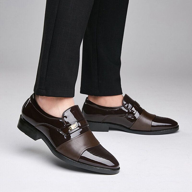 Herre Læder Behagelig Blød Sål Med Spids Tå Slip On Dress Casual Business Sko