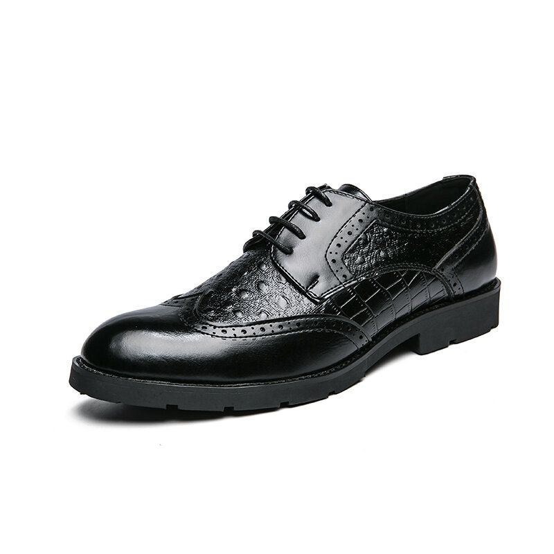 Herre Microfiber Åndbar Blød Sål Brief Pure Color Oxfords Casual Business Sko