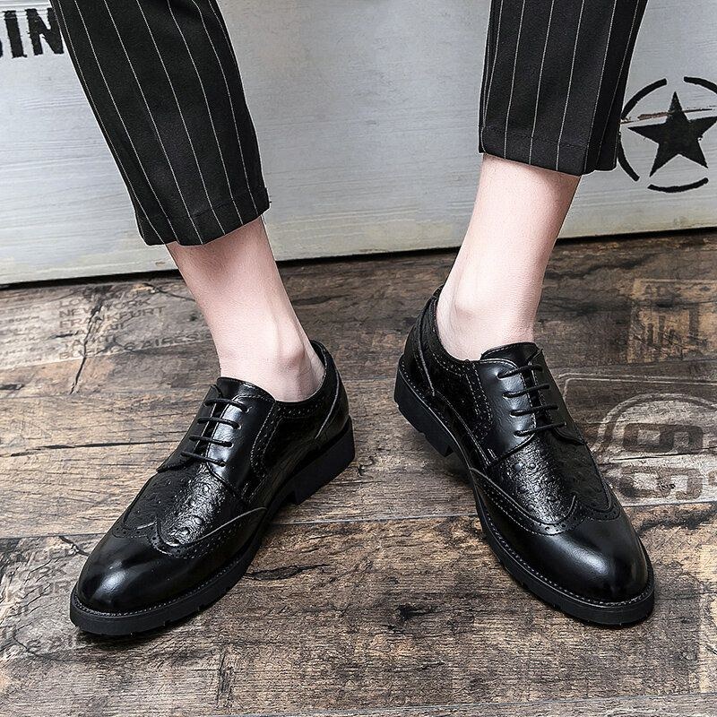Herre Microfiber Åndbar Blød Sål Brief Pure Color Oxfords Casual Business Sko