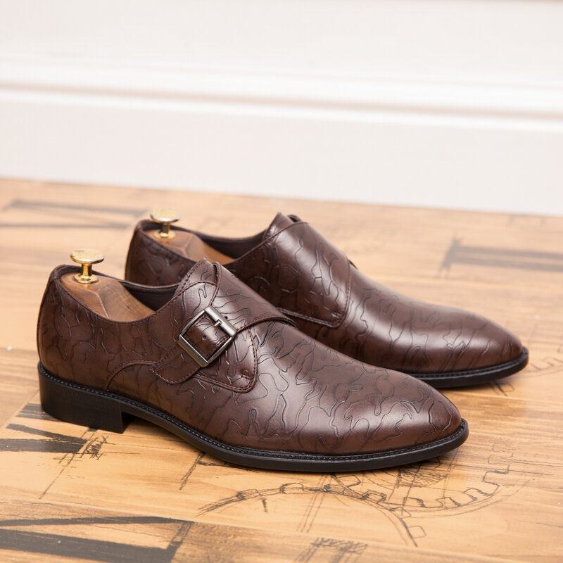 Herre Mode Britisk Stil Præget Metalspænde Business Casual Formelle Sko