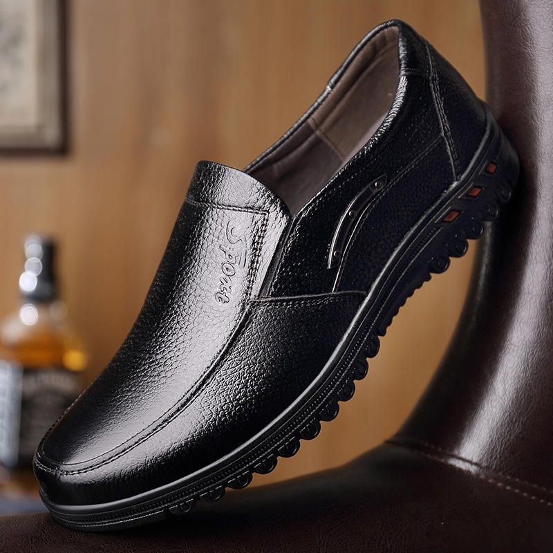 Herre Pure Color Non-slip Slip-on Casual Læder Formelle Sko