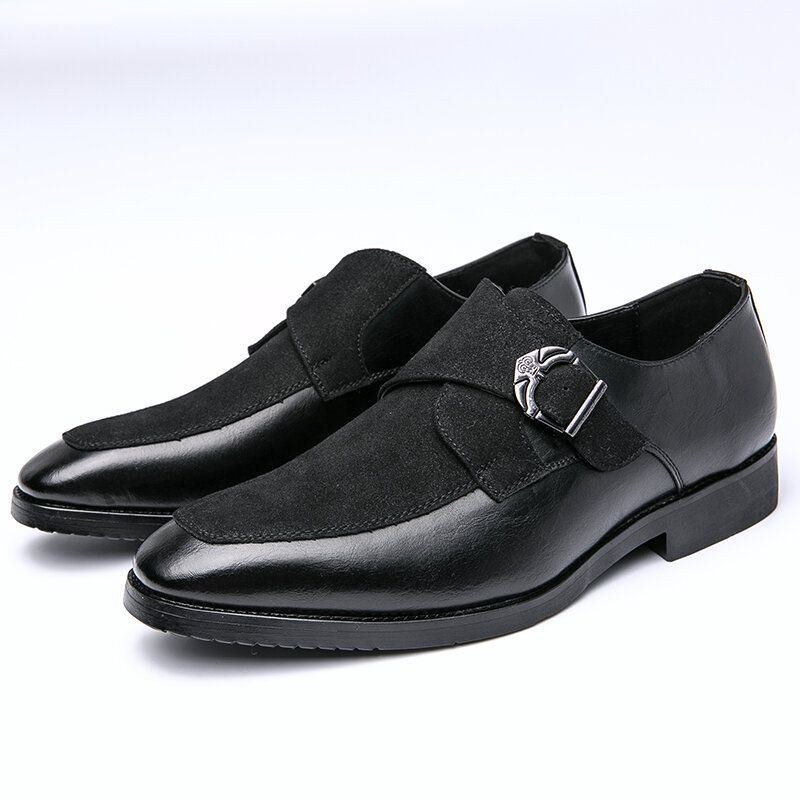 Herre Retro Metalspænde Læder Splejsning Syntetisk Ruskind Behagelige Bærbare Business Casual Sko