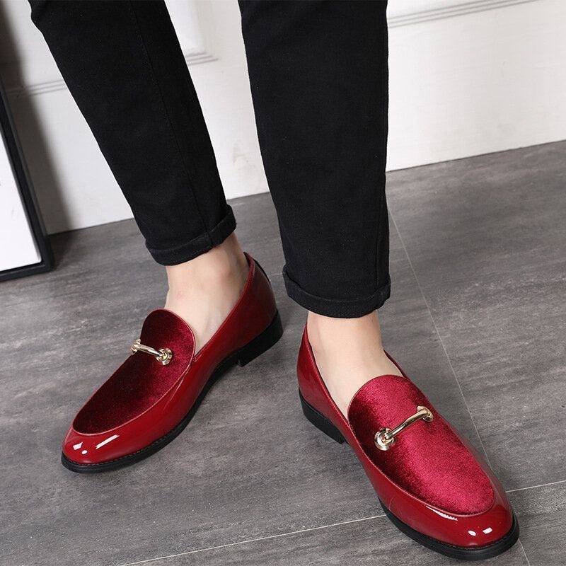 Herre Ruskindssko I Laklæder Elegante Business Casual Oxfords