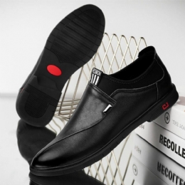 Herre Trusser Læder Ren Farve Syning Slip-on Business Formelle Loafers Sko