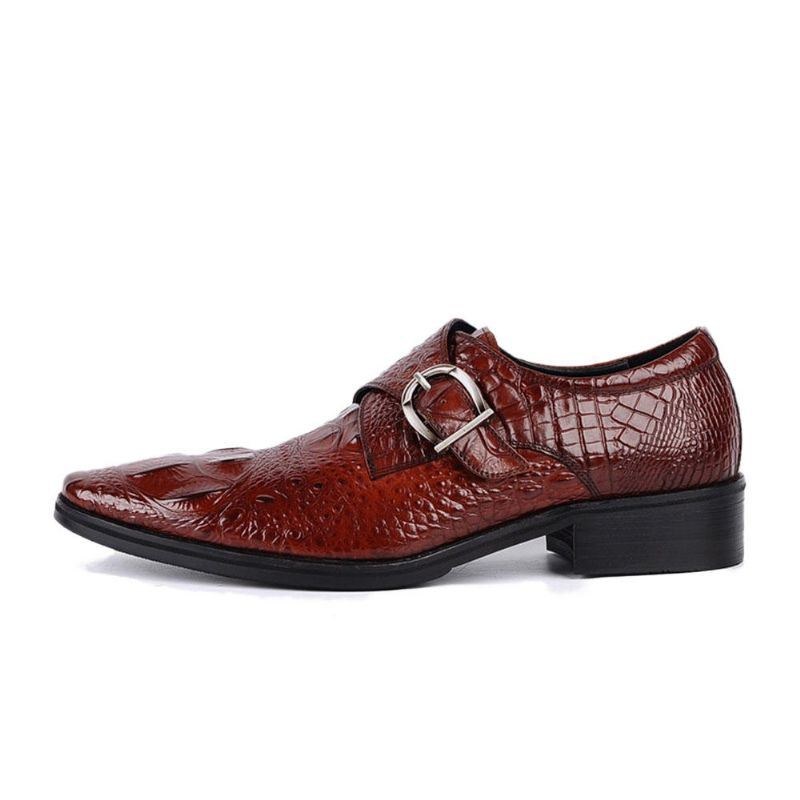 Mænds Bløde Krokodillemønster Business Casual Læder Oxfords