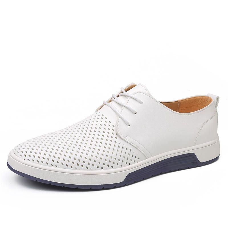 Mænds Bløde Læder Casual Business Office Flat Oxfords