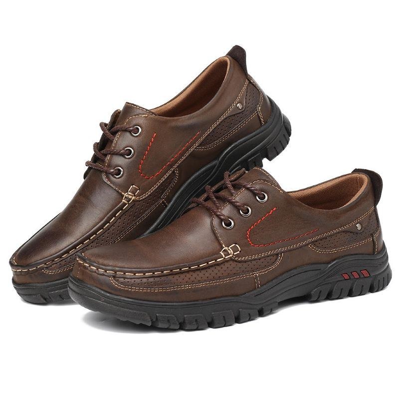 Mænds Bløde Ren Farve Læder Casual Business Office Oxfords