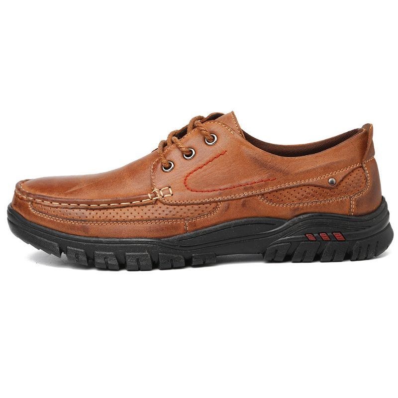 Mænds Bløde Ren Farve Læder Casual Business Office Oxfords