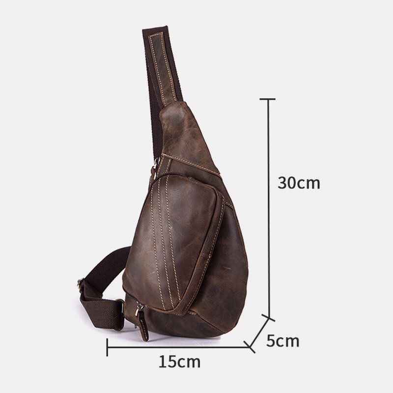 Ægte Læder Til Mænd Retro 9 Tommer Stor Kapacitet Med Flere Lommer Vandtæt Telefonbrysttasker Crossbody-taske