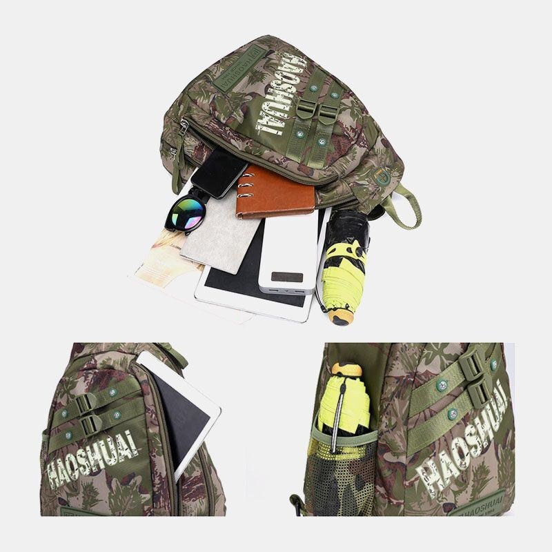 Herre Camouflages Multifunktion Stor Kapacitet Vandtæt Sport Brysttaske Skuldertaske Crossbody Bag Rygsæk