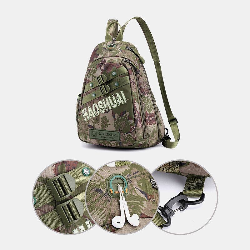 Herre Camouflages Multifunktion Stor Kapacitet Vandtæt Sport Brysttaske Skuldertaske Crossbody Bag Rygsæk