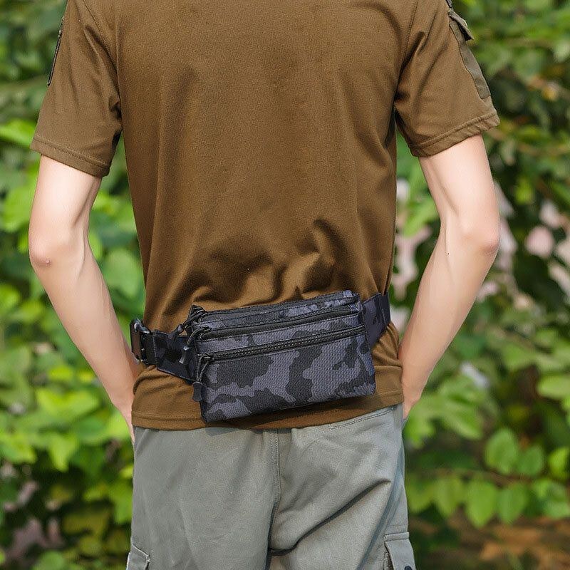 Herre Nylon Camouflage Multi-bære Multi-lomme Sport Udendørs Taktisk Skuldertaske Brysttaske