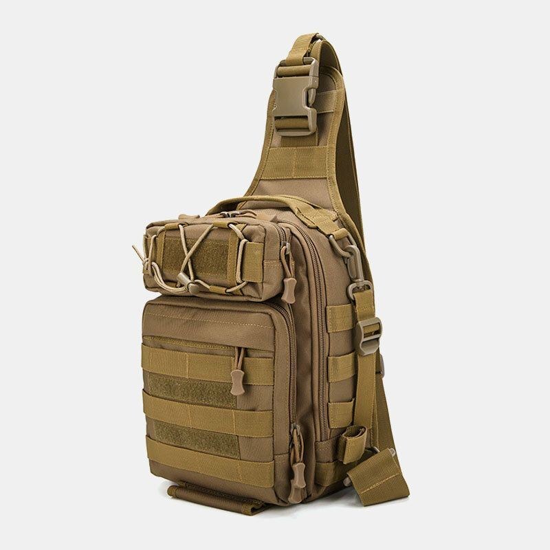 Herre Nylon Camouflage Multifunktion Stor Kapacitet Udendørs Fiskeri Crossbody Tasker Brysttaske Tactical Bag