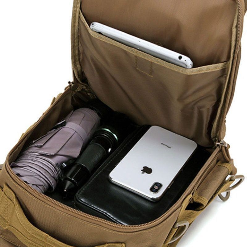Herre Nylon Camouflage Stor Kapacitet Multi-bære Tactical Travel Outdoor Brysttaske Skuldertaske
