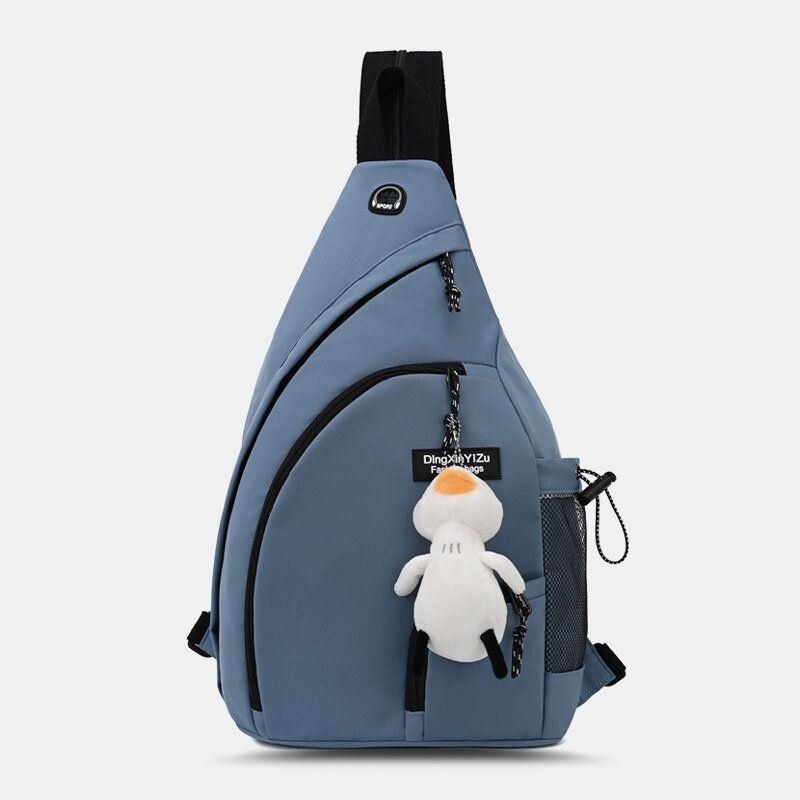 Herre Nylon Hovedtelefonhul Vandtæt Brysttasker Med Stor Kapacitet Skuldertaske Crossbody-tasker Med Ornamenter