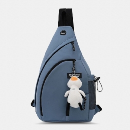 Herre Nylon Hovedtelefonhul Vandtæt Brysttasker Med Stor Kapacitet Skuldertaske Crossbody-tasker Med Ornamenter