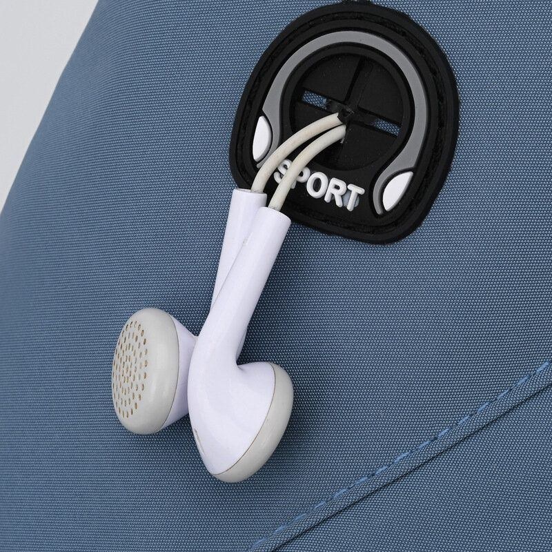Herre Nylon Hovedtelefonhul Vandtæt Brysttasker Med Stor Kapacitet Skuldertaske Crossbody-tasker Med Ornamenter