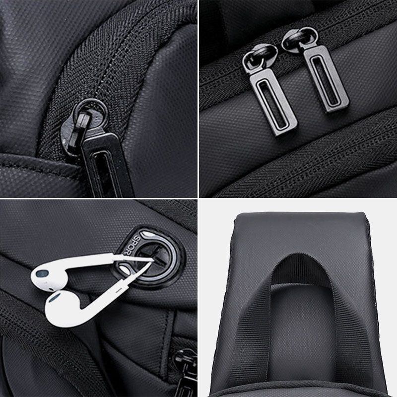Herre Oxford Stor Kapacitet Usb-opladning Brysttaske Mode Casual Wild Bus Card Lommedesign Crossbody-taske Skuldertaske