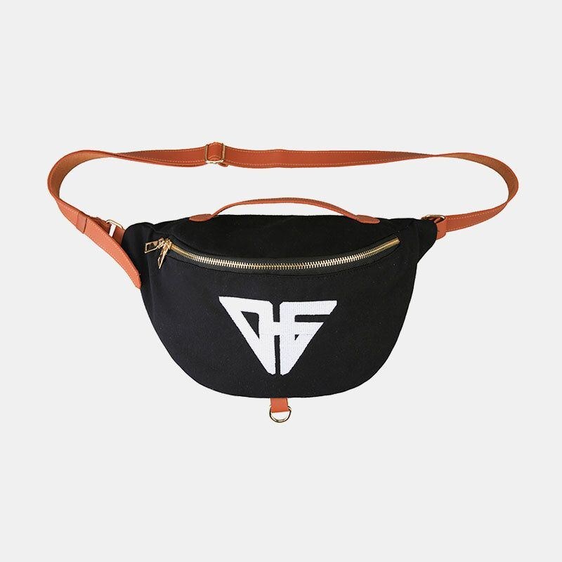 Herre Unisex Lærredspar Sporty Casual Skuldertaske Med Stor Kapacitet Brysttaske